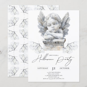 Invitation Statue minimaliste de l'ange d'Halloween Forrest h