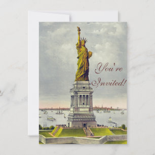 Invitation Statue vintage de la Liberté New York Voyage