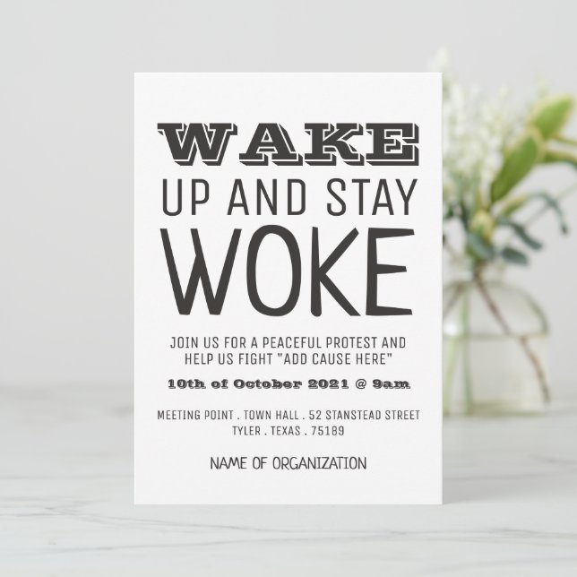 Invitation Stay Woke, point de rencontre de la campagne (Debout devant)