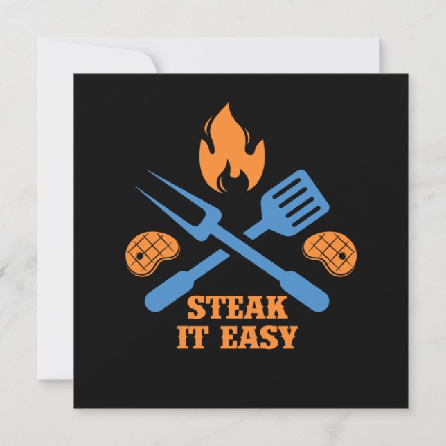 Invitation Steak It Easy Barbecue Grill Grill Chef Gif (Devant)