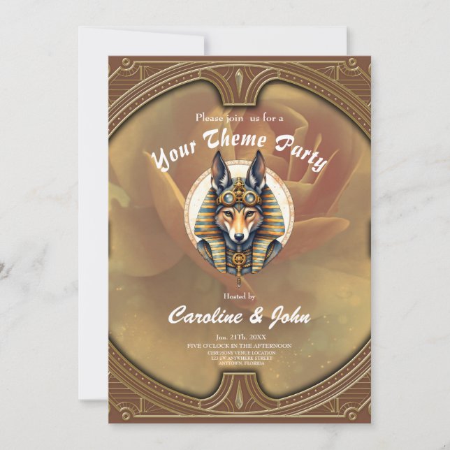 Invitation Steampunk Anubis Fox Portrait (Devant)