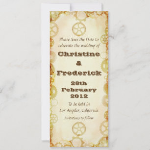 Invitation Steampunk Mariage, enregistrer l'annonce de la dat