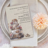 Steampunk Modern Simple Cake Rings Mariage