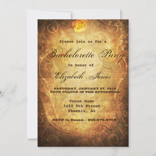 Invitation Steampunk Victorian Vintage Bachelorette Party (Devant)
