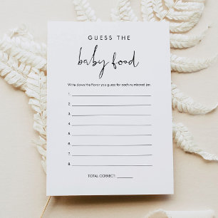 Invitation STELLA Guess the Baby Food Game Card