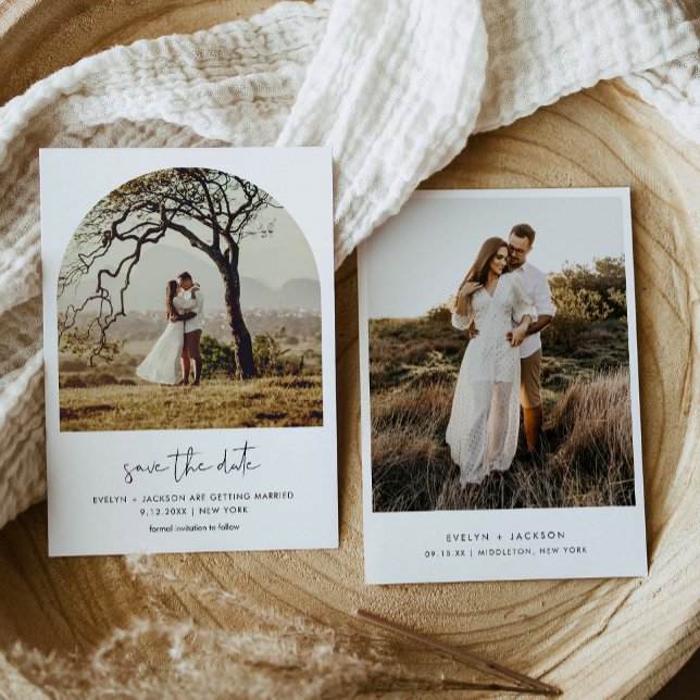 Invitation STELLA Modern Edgy Arch Photo Enregistrer La Date (Créateur téléchargé)