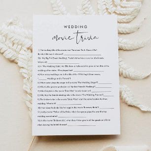 Invitation STELLA Movie Trivia Fête des mariées Jeu