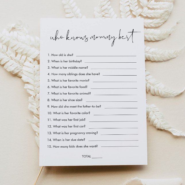 Invitation STELLA Qui Connaît Maman Meilleur Baby shower Jeu (Créateur téléchargé)