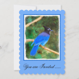 Invitation Steller's Jay Painting - Art original pour oiseaux
