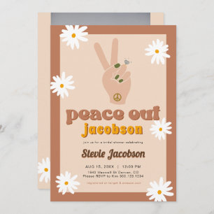 Invitation STEVIE Retro les années 70 Daisy Peace Out Fête de