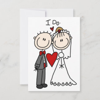 Invitation Stick Figure People Mariée et Mariage Groom