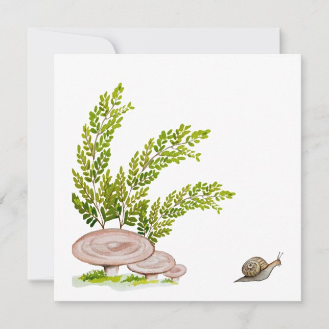 Invitation Sticker avec l'image d'aquarelle mignonne d'une fo (Devant)