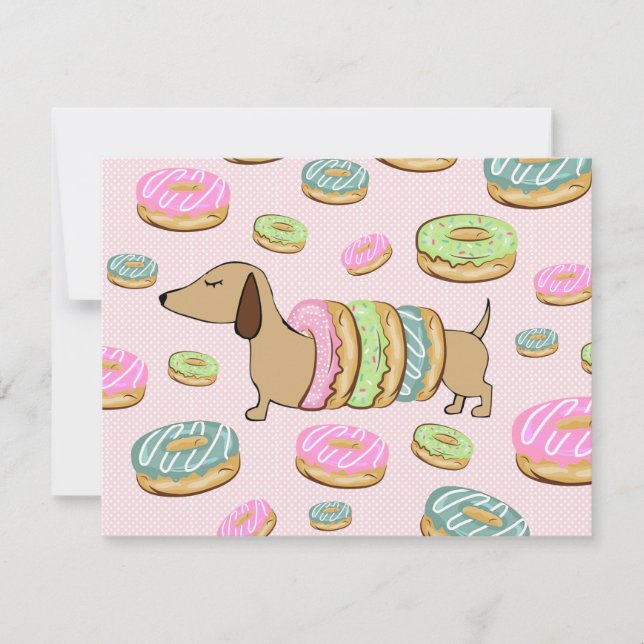 Invitation Stickers Dachshund & Donuts Party & Décor (Devant)
