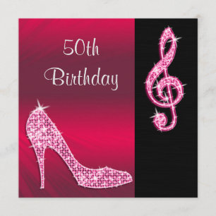 Invitation Stiletto rose et Cleft 50e anniversaire