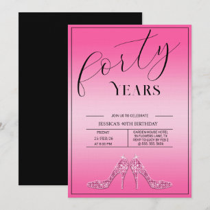 Invitation Stiletto Tendances Féminines 40e Anniversaire