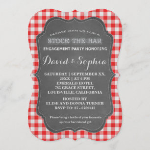 Invitation Stock Bar Chalkboard En vichy Douche Couples