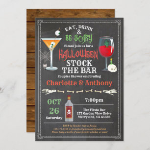 Invitation Stock de Halloween le tableau de douche de couples