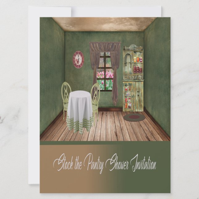 Invitation Stock de la Pantry Shower Invitation. Chambre conf (Devant)