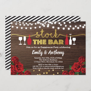 Invitation Stock de l'invitation du bar Bois rustique rose ro