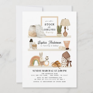 Invitation Stock du Baby shower Boho de la Nursery Shelves