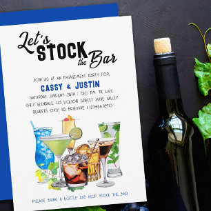 Invitation Stock du Bar Alocholic Drinks Engagement Party