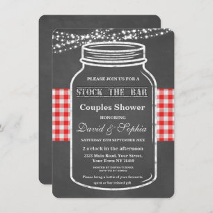 Invitation Stock du Bar Mason Jar Chalk Couples Douche