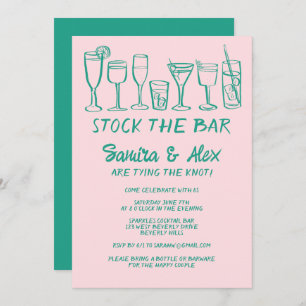 Invitation Stock du bar Whimsical Cocktail Boissons Fiançaill