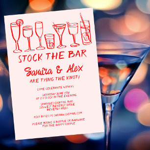 Invitation Stock du bar Whimsical Cocktail Boissons Fiançaill