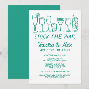 Invitation Stock du bar Whimsical Cocktail Boissons Fiançaill