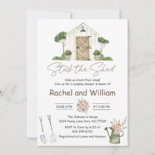 Invitation Stock du Wedding shower Couples de Shed