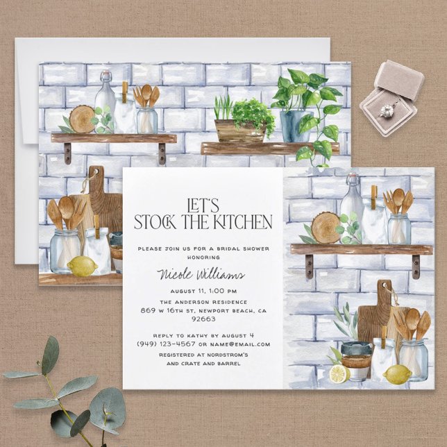 Invitation Stock la Fête des mariées d'aquarelle de cuisine (Easily personalize this super popular bridal shower invitation for a very special event!)