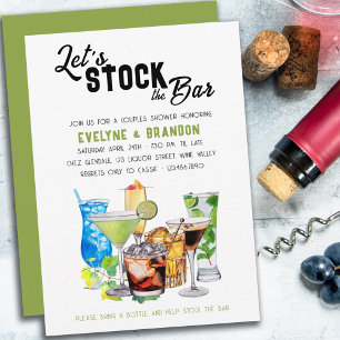Invitation Stock le Bar Alocholic Boissons Couples Douche