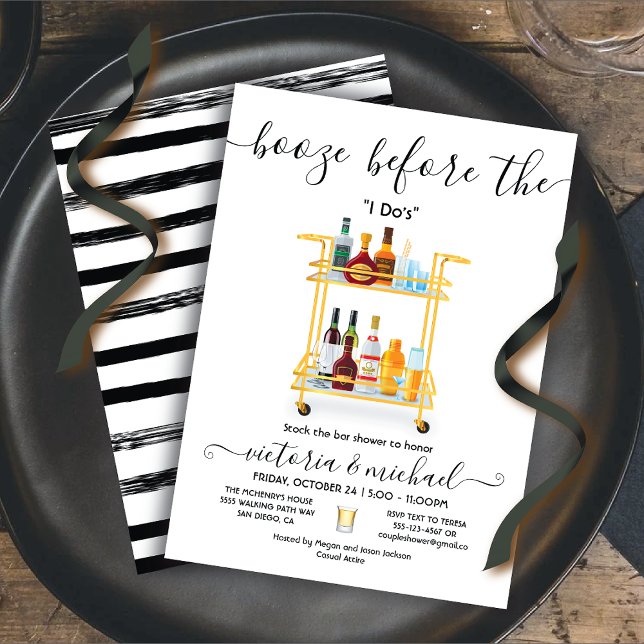 Invitation Stock le Bar Booze avant le I Do's Shower Invit (Créateur téléchargé)