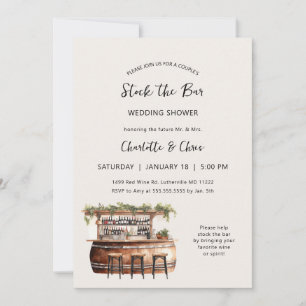 Invitation Stock le bar couples wedding shower