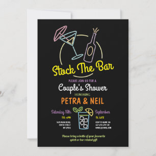 Invitation Stock Le Bar Party Fiançailles Couple Douche