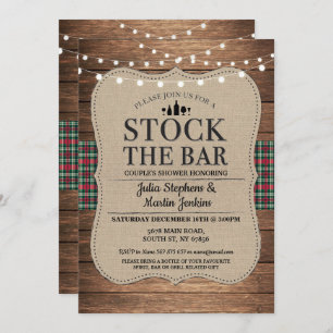 Invitation Stock Le Bar Rustic Couple's Shower Christmas