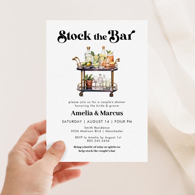Invitation Stock le Wedding shower du Bar Couple (Créateur téléchargé)