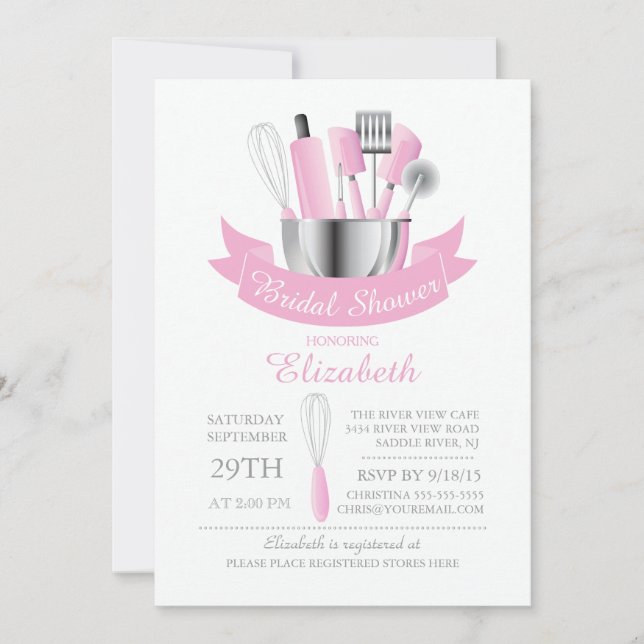 Invitation Stock moderne La Cuisine nuptiale douche Invitatio (Devant)