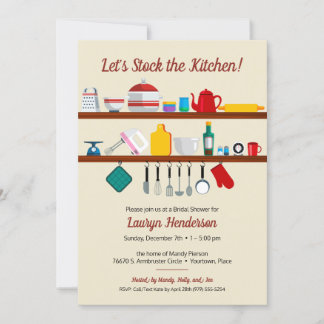 Invitation Stock rétro Fête des mariées de cuisine