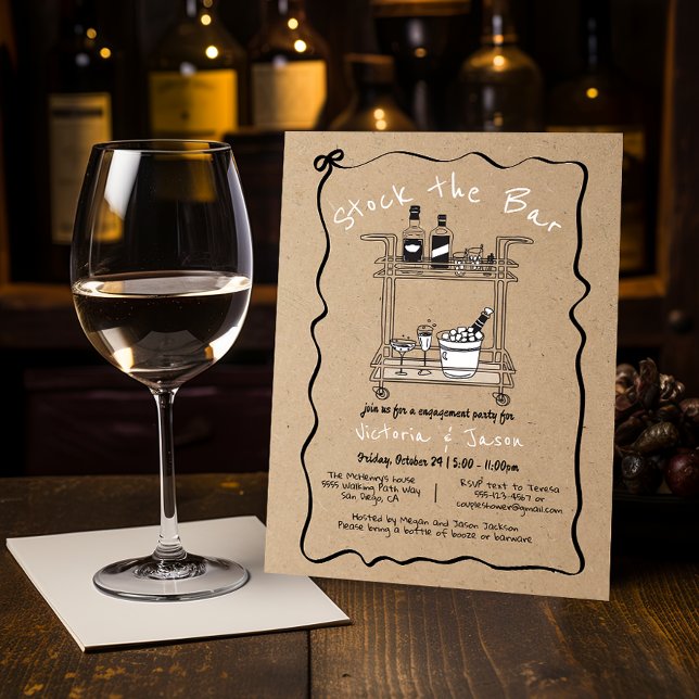 Invitation Stock the Bar cocktail bar soirée fiançailles pani (Créateur téléchargé)