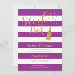 Invitation Stock The Bar Couples Douche Party Grève Invitatio