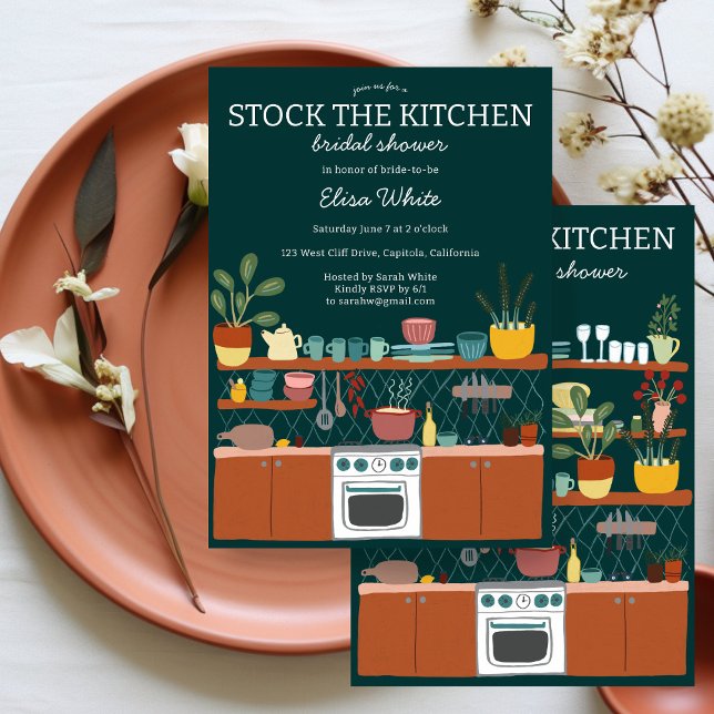 Invitation STOCK THE KITCHEN Bridal Shower Cute CUSTOM (STOCK THE KITCHEN Bridal Shower Cute CUSTOM Invitation
)