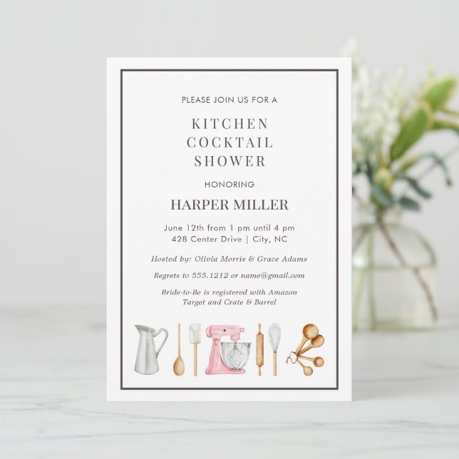 Invitation Stock the Kitchen Utensils Bridal Shower (Debout devant)