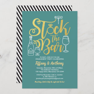 Invitation Stock Turquoise de la partie d'engagement d'invita