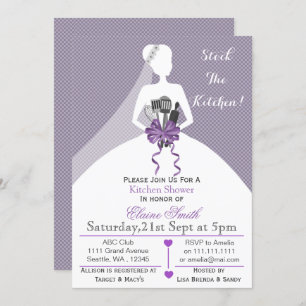 Invitation Stock violet la cuisine  douche nuptiale Invitatio
