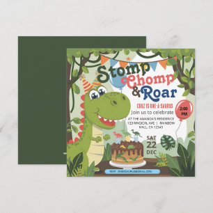 Invitation Stomp Chomp Roar dinosaure un par saurus anniversa