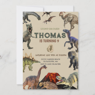 Invitation Stompe sur Dino Anniversaire