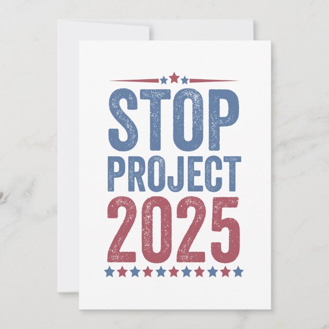 Invitation Stop Project 2025 Trump Harris American Patroitic (Devant)