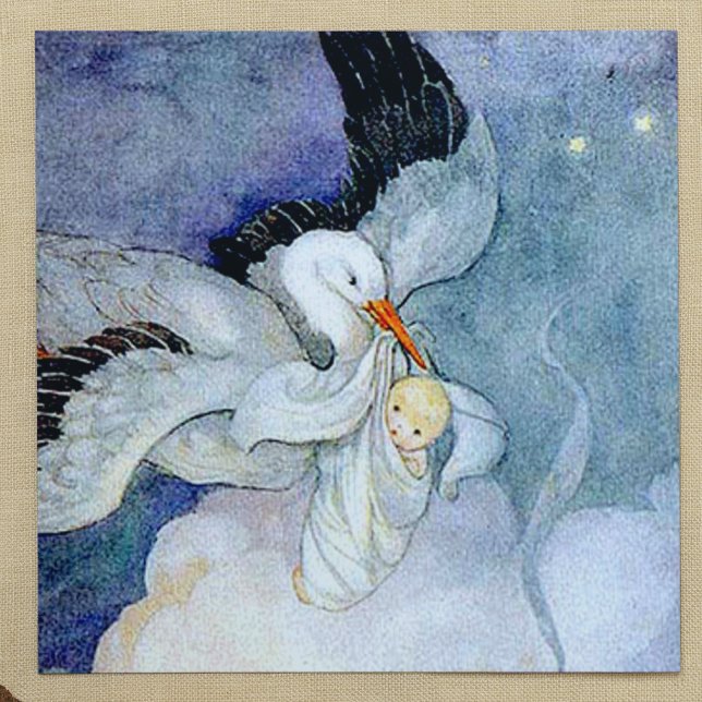 Invitation Stork et Baby personnalisable (Créateur téléchargé)