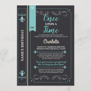 Invitation Story Book Cover Fairytale Princess Birthday Party